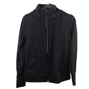 Athleta Sweater Womens  Size M Black Full Zip Hoodie Sweatshirt thumb sleeves